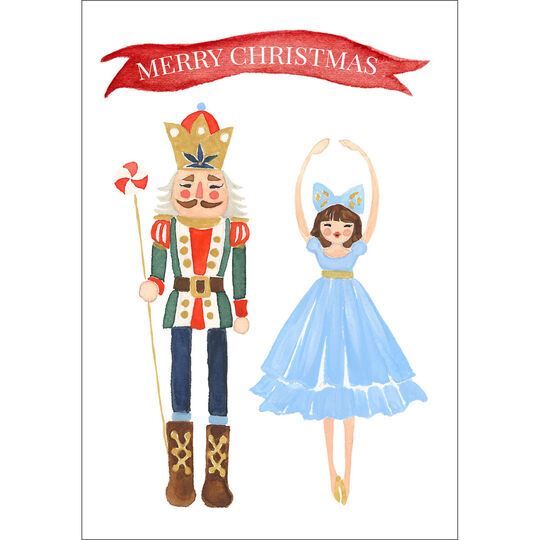 Nutcracker and Clara Folded Holiday Cards